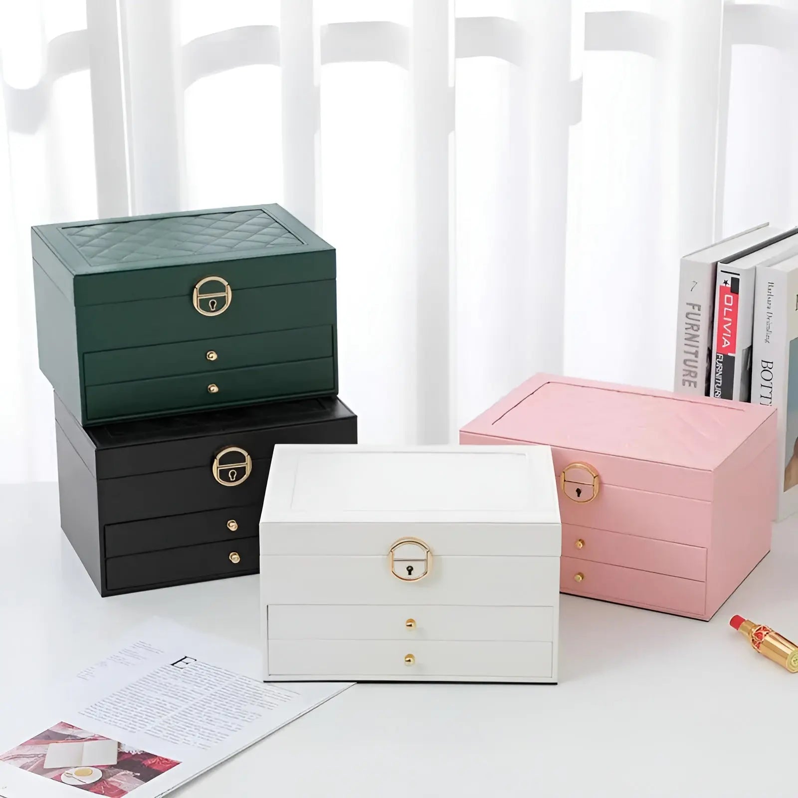 Mosrugs | EleganceBox – Luxury Multi-Layer Jewellery Organiser in Premium PU Leather