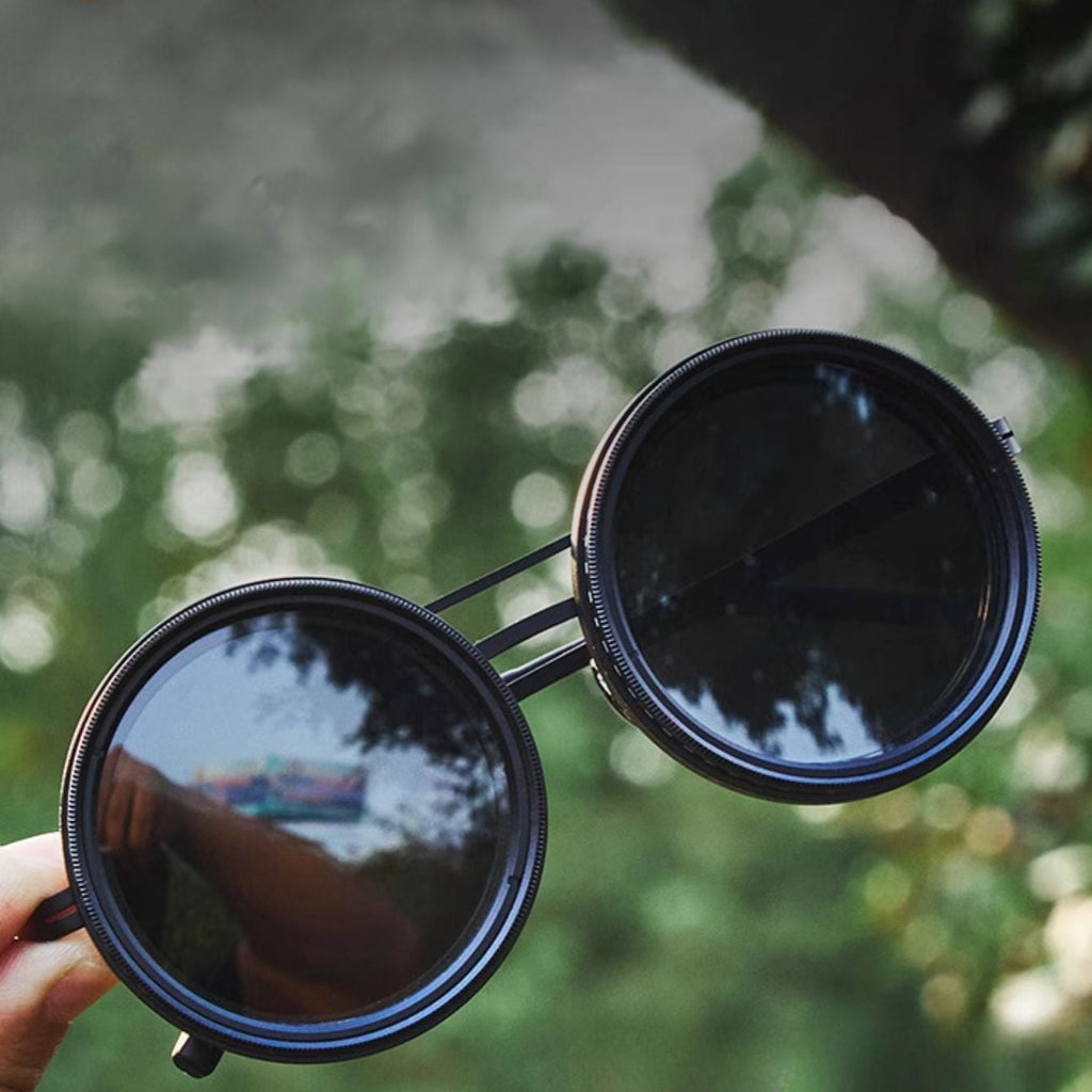 Mosrugs | Unisex Round Polarised Sunglasses – Adjustable Light Reduction – Premium Metal Frame