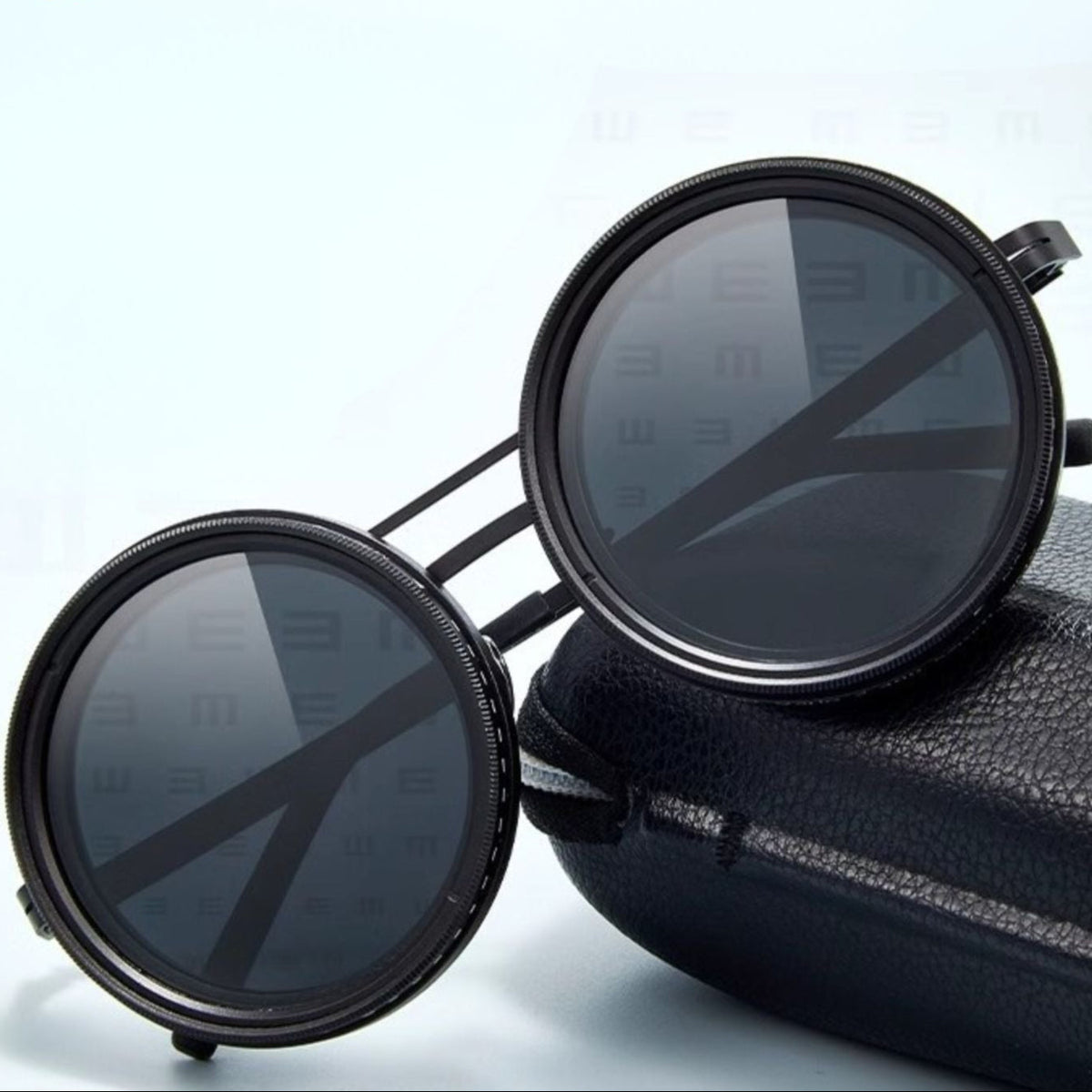 Mosrugs | Unisex Round Polarised Sunglasses – Adjustable Light Reduction – Premium Metal Frame