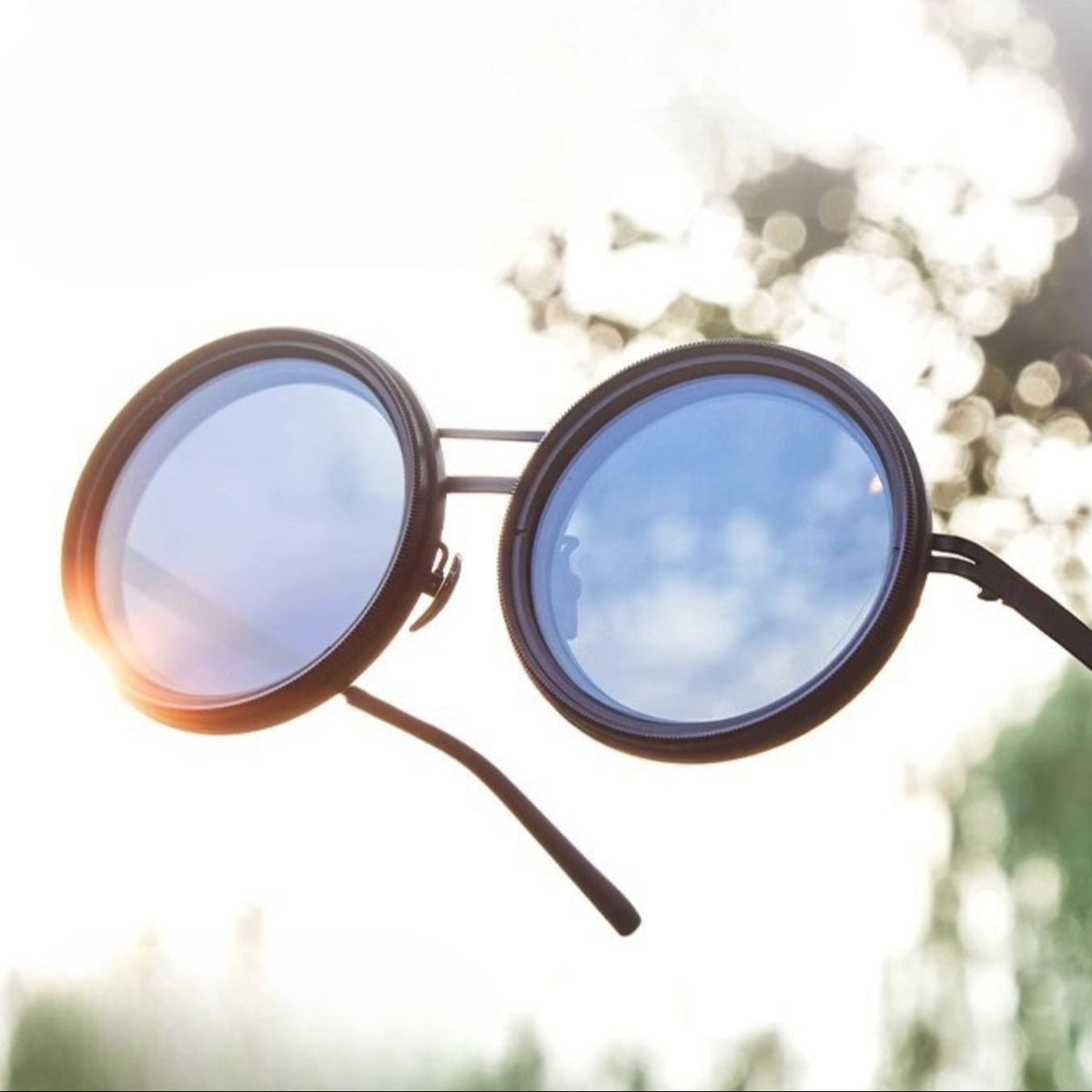 Mosrugs | Unisex Round Polarised Sunglasses – Adjustable Light Reduction – Premium Metal Frame