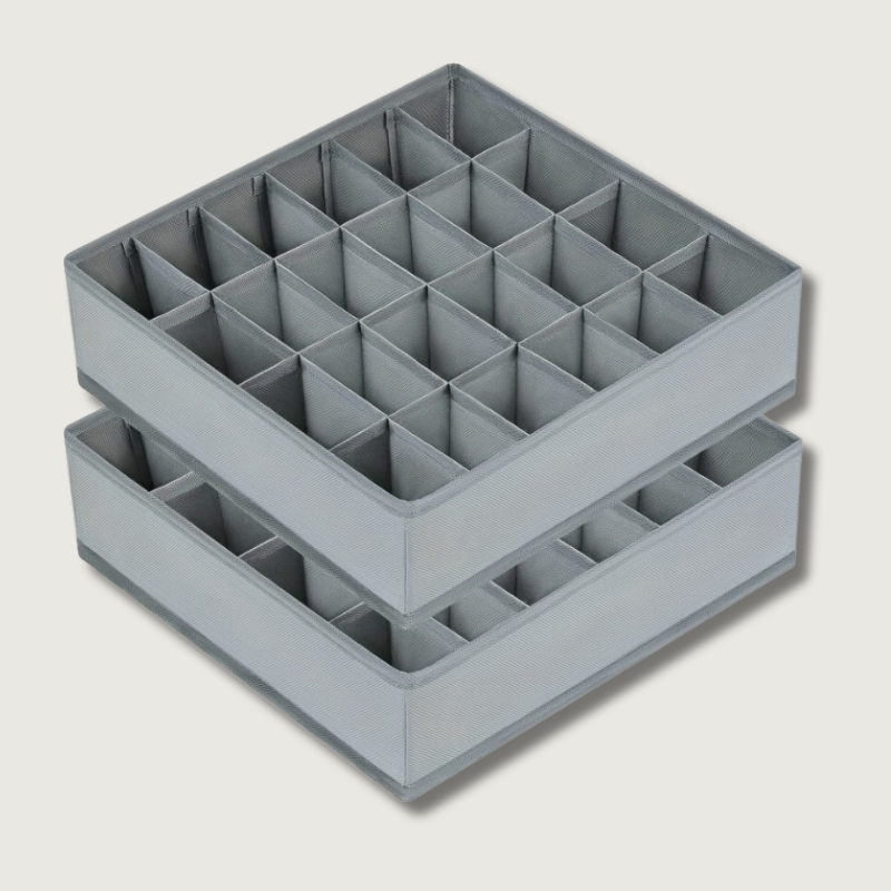 Mosrugs | FoldBox - 2-Pack Collapsible Storage Bins with 24 Compartments