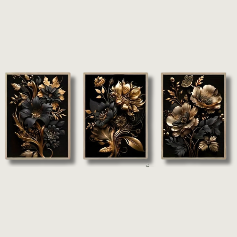 Mosrugs | LuxeBloom - Golden Flower Wall Decor