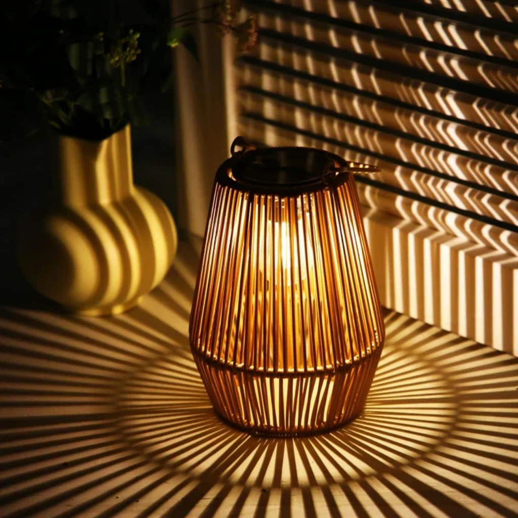 Mosrugs | Handwoven Waterproof Solar Garden Lantern – Outdoor LED Rattan Light for Patio, Pathways & Balcony