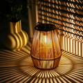 Mosrugs | Handwoven Waterproof Solar Garden Lantern – Outdoor LED Rattan Light for Patio, Pathways & Balcony