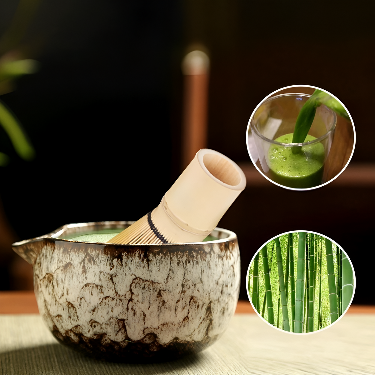 Mosrugs | Traditional Matcha Tea Set – 6-Piece Authentic Japanese Matcha Kit – Premium Bamboo & Ceramic