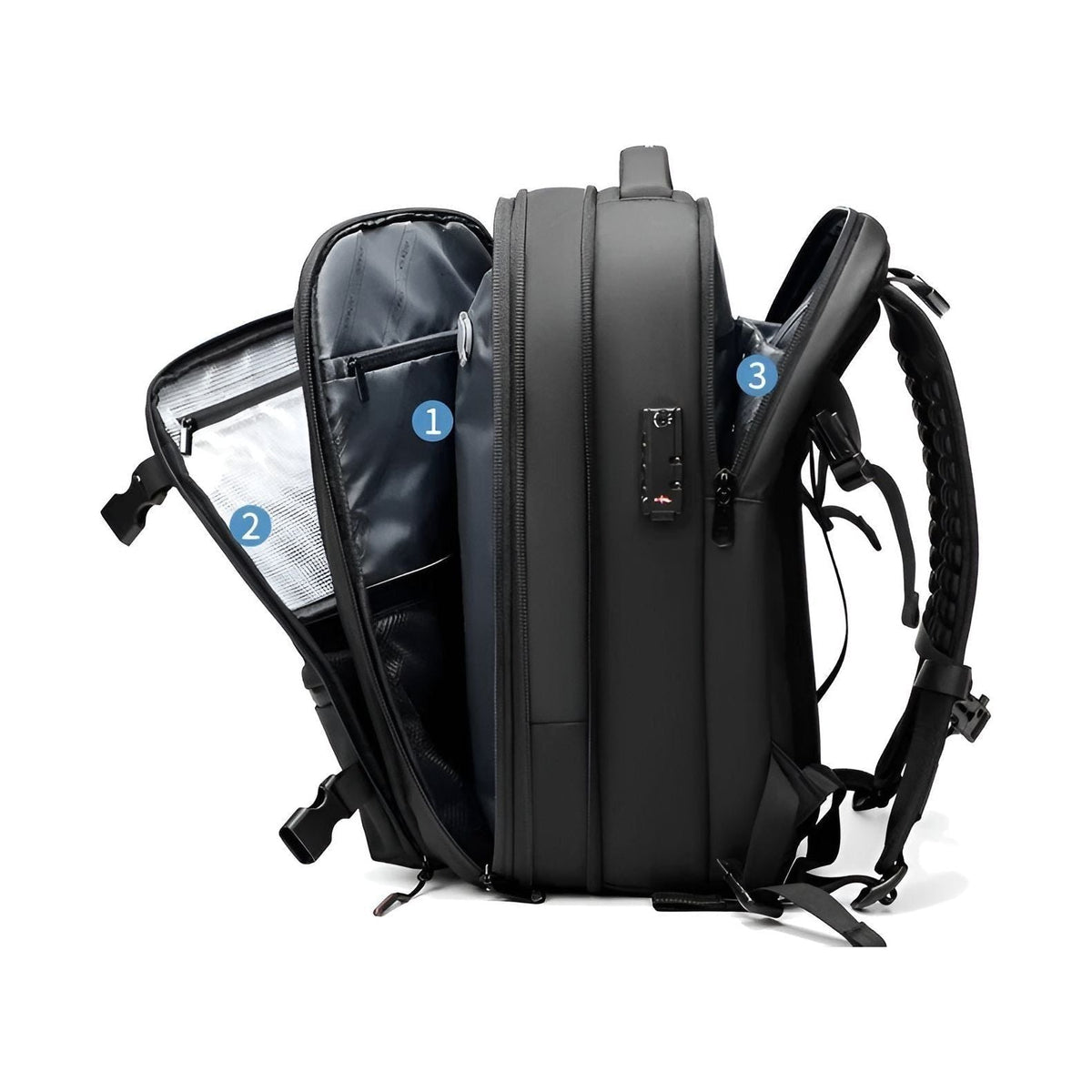 Mosrugs | Lara JetPack – Large Capacity Vacuum Compression Travel Backpack (Waterproof & Carry-On Friendly)