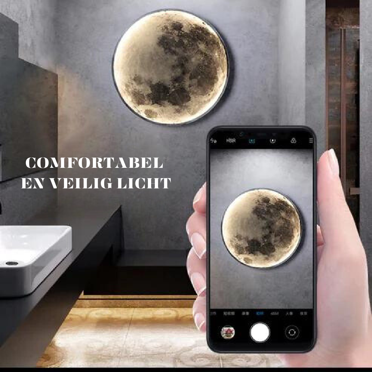 Mosrugs | LunaGlow – Adjustable Moon Wall Light with LED Ambience