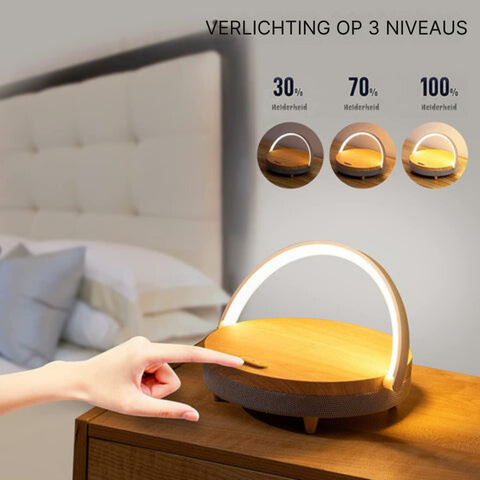 Mosrugs | 3-in-1 LED Lamp, Bluetooth Speaker & Wireless Charger | Smart Desk Light