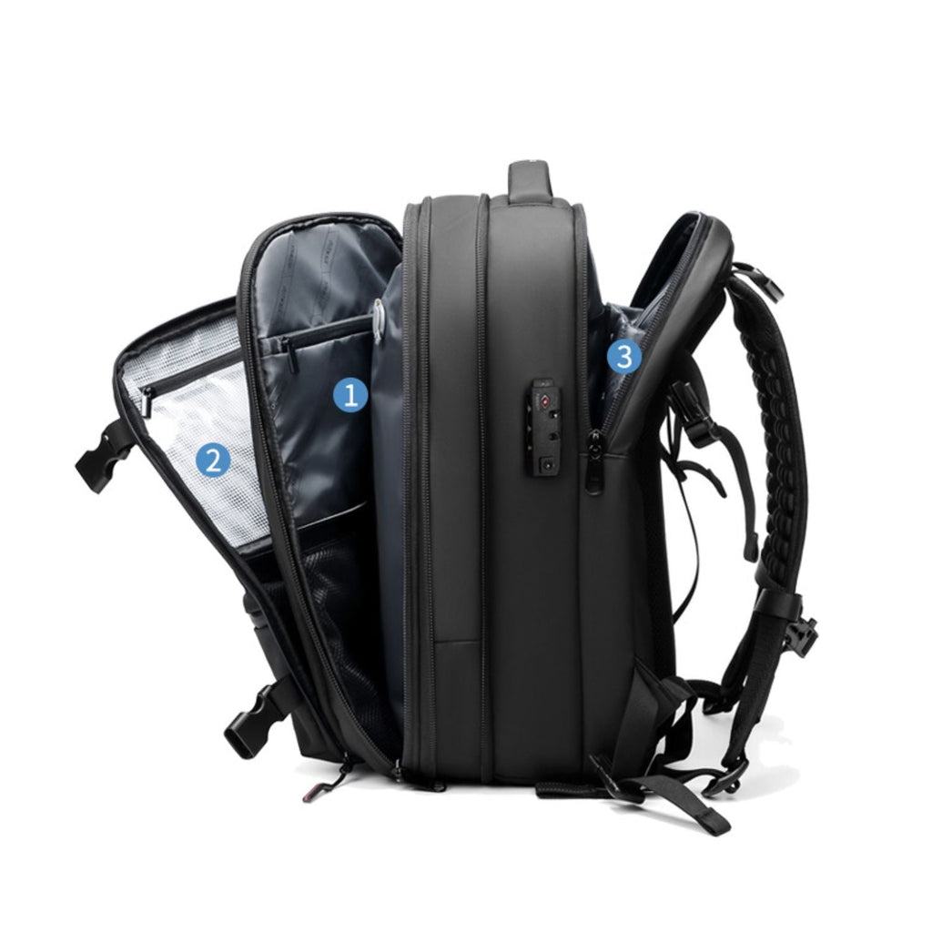 Mosrugs | VacuPro – Compression Travel Backpack with Built-In Vacuum System | Space-Saving Cabin Bag