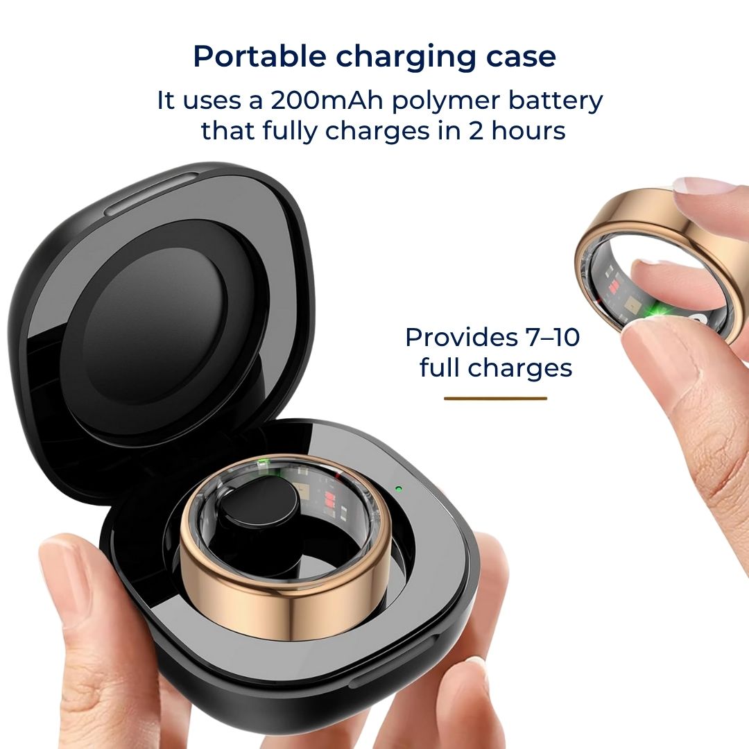 Mosrugs | Smart Ring Sleep & Wellness Tracker - Waterproof Fitness Tracker Ring for Active Lifestyles - Health Monitoring Device