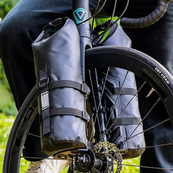 Mosrugs | Waterproof Front Fork Bike Bags – 5-7L Pannier Set for Long Rides & Bikepacking