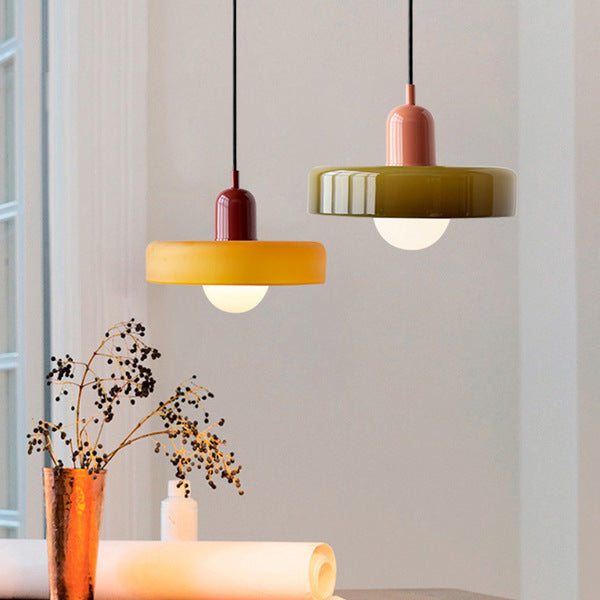 Mosrugs | Coloured Glass Pendant Light – Elegant Bauhaus-Style Hanging Lamp for Living Room & Dining Area