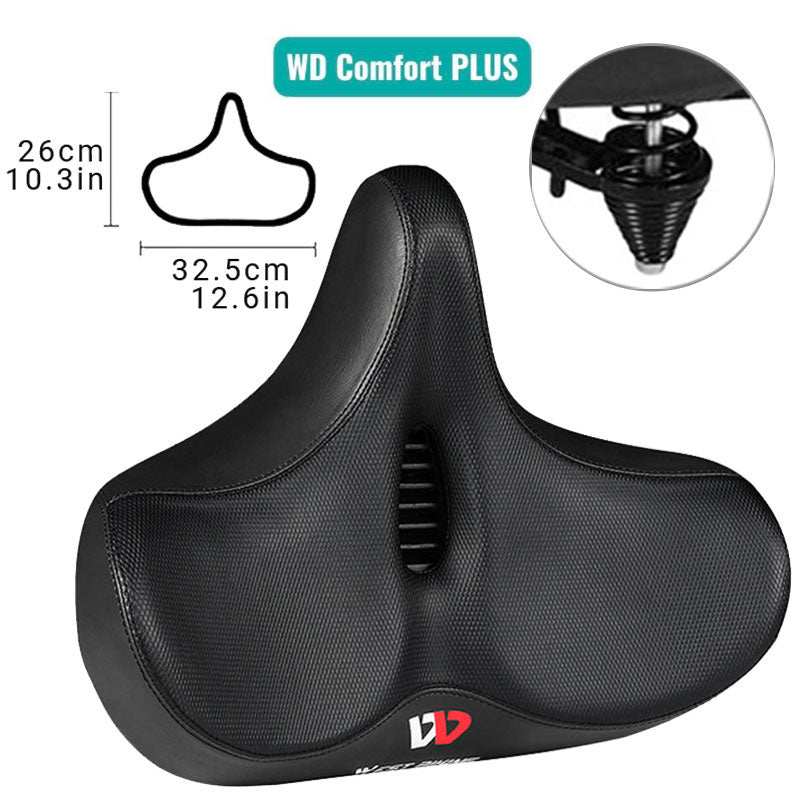 Mosrugs | RideEase - Extra Wide & Breathable Comfortable Bike Saddle, Ergonomic Bicycle Seat
