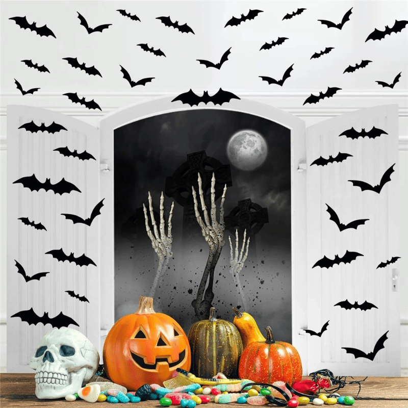 Mosrugs | 3D Bat Wall Decals – Halloween Decoration Set for Walls & Parties