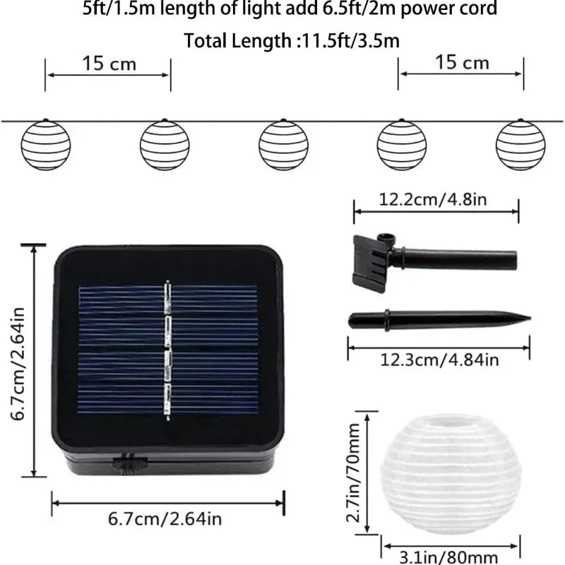 Mosrugs | SunShade Solar Lantern String Lights – Weatherproof Outdoor LED Decoration