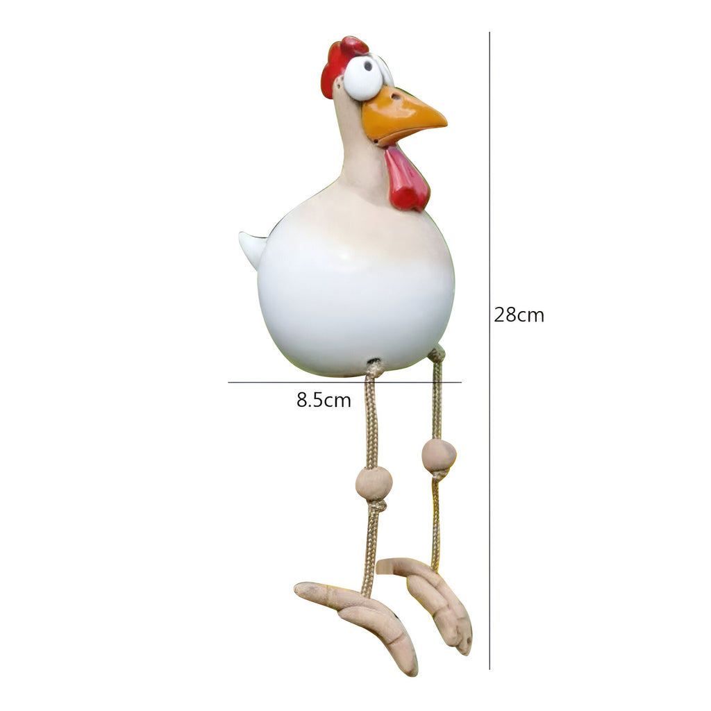 Mosrugs | Whimsy Big-Eyed Rooster Garden Statue – Weatherproof Resin Chicken Ornament