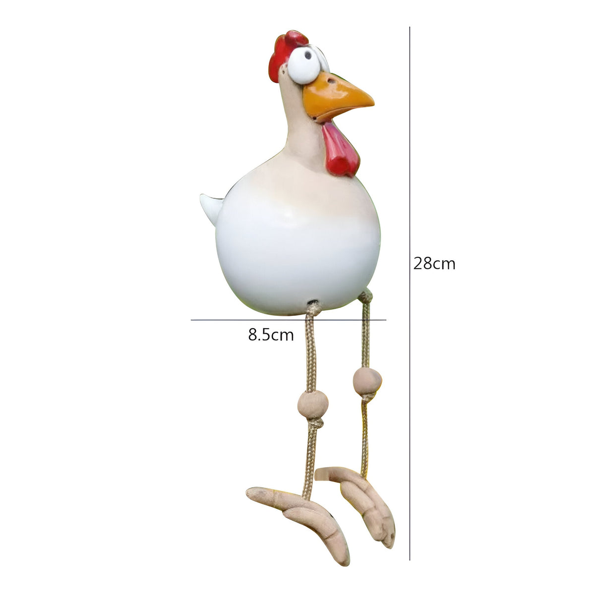 Mosrugs | Whimsy Big-Eyed Rooster Garden Statue – Weatherproof Resin Chicken Ornament