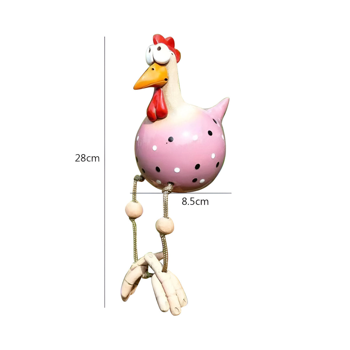Mosrugs | Whimsy Big-Eyed Rooster Garden Statue – Weatherproof Resin Chicken Ornament