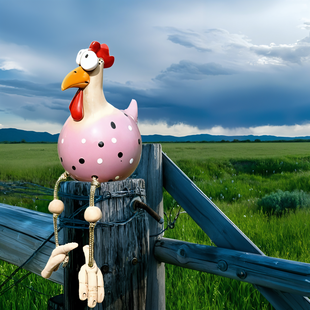 Mosrugs | Whimsy Big-Eyed Rooster Garden Statue – Weatherproof Resin Chicken Ornament