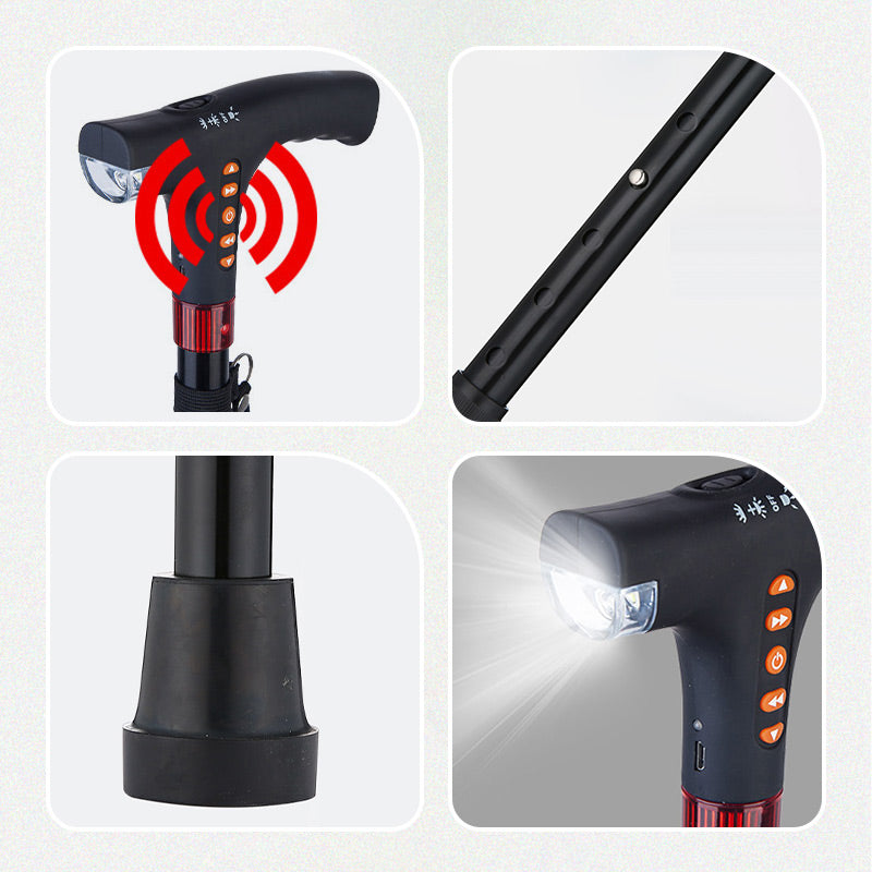 Mosrugs | Smart Walking Stick | LED Light Radio Emergency Alarm | Adjustable