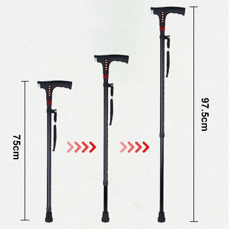 Mosrugs | Smart Walking Stick | LED Light Radio Emergency Alarm | Adjustable