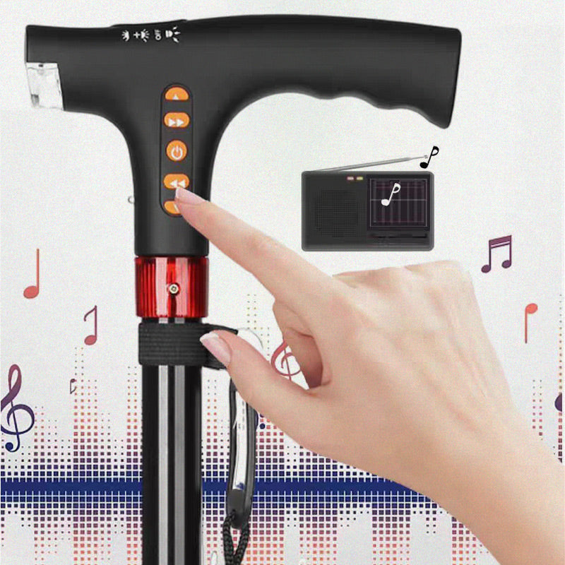 Mosrugs | Smart Walking Stick | LED Light Radio Emergency Alarm | Adjustable