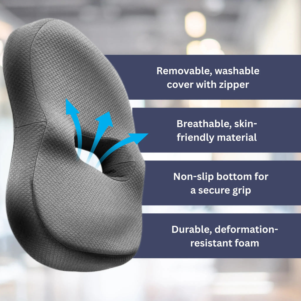Mosrugs | Orthopedic Seat Cushion | Ergonomic Design for Back Pain Relief & Comfort at Home or Office