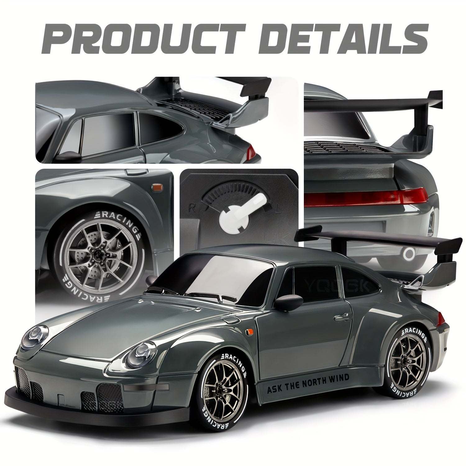 Mosrugs | 1:24 RC Drift Car | 4WD, LED Wheels & USB Rechargeable for Indoor and Outdoor Racing Fun