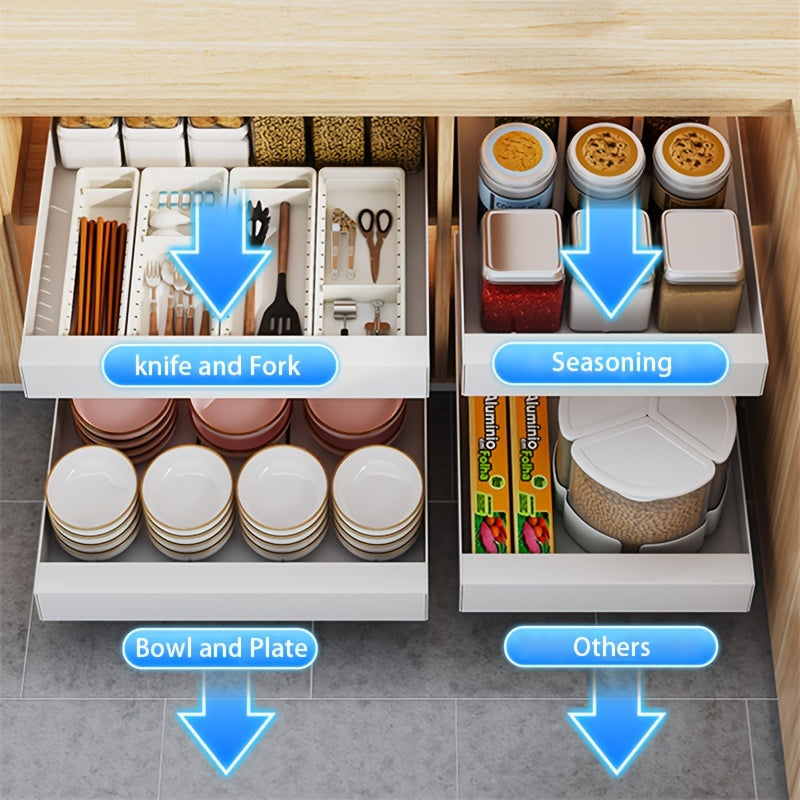 Mosrugs | Lina Pull-Out Kitchen Cabinet Organiser – Space-Saving Sliding Pantry Storage Rack