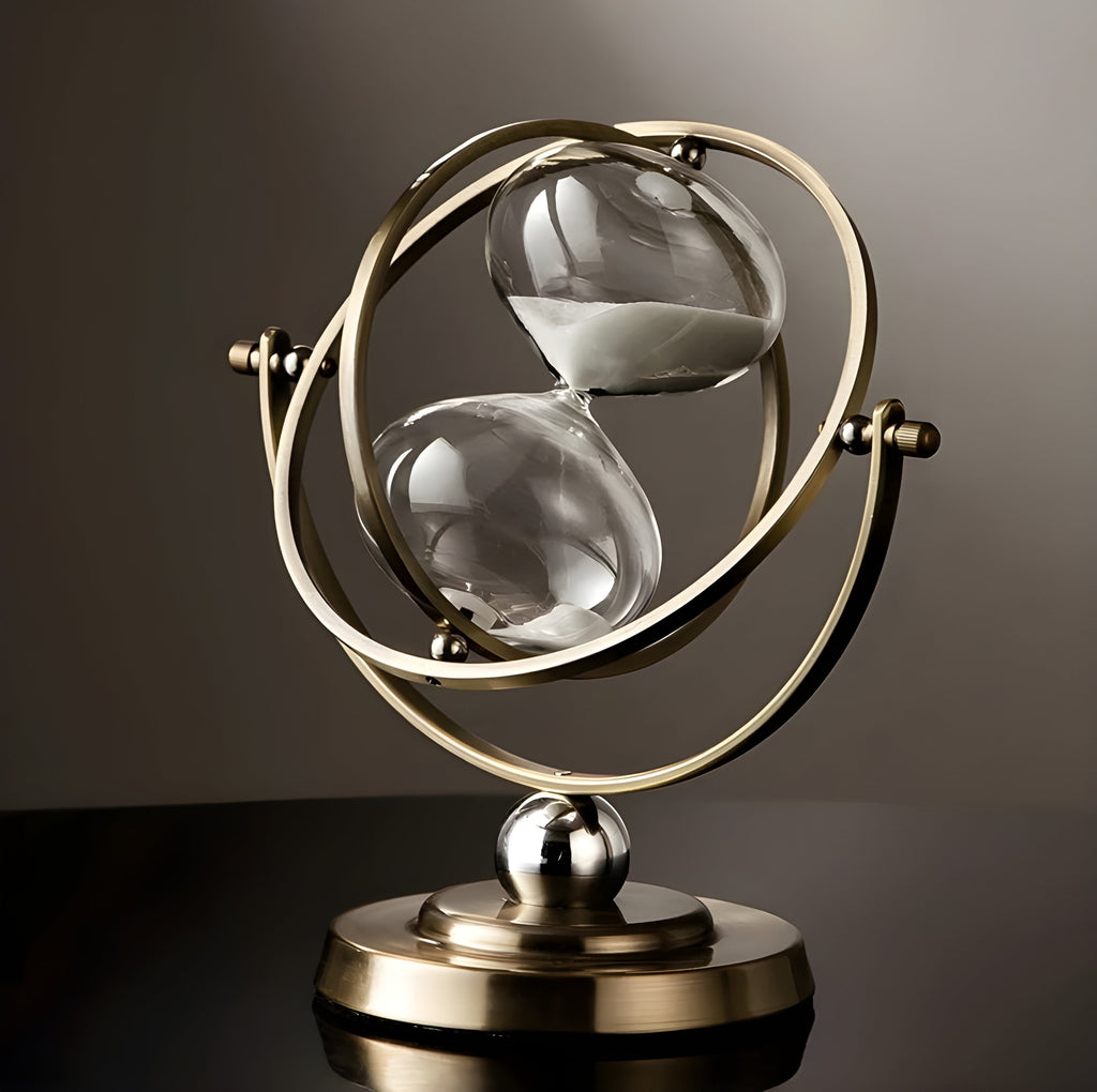Mosrugs | GracefulTime Clock – Luxury Hourglass with Elegant Gold Frame & Timeless Design