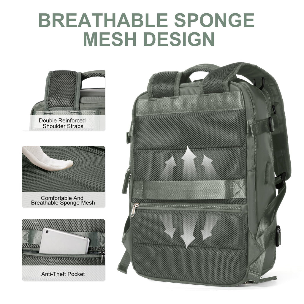 Mosrugs | Women's Large Travel Backpack – Waterproof Hiking Rucksack | Anti-Theft & USB Charging