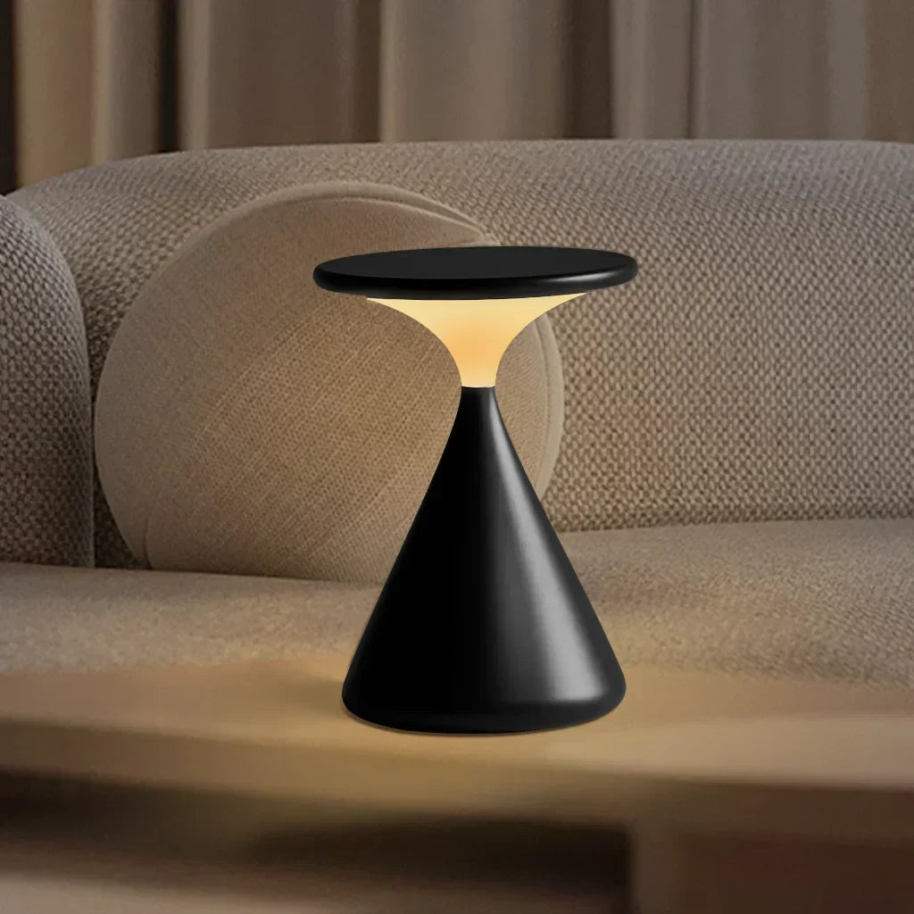 Mosrugs | Aeron Hourglass Cordless LED Table Lamp – Rechargeable, Dimmable, Modern Design
