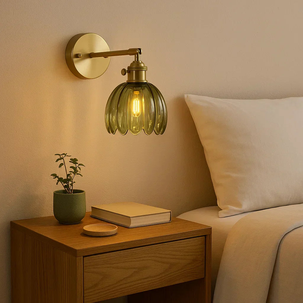 Mosrugs | Retro Wall Lamp | Glass Tulip Shade Vintage Wall Light