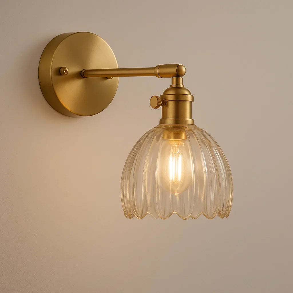 Mosrugs | Retro Wall Lamp | Glass Tulip Shade Vintage Wall Light