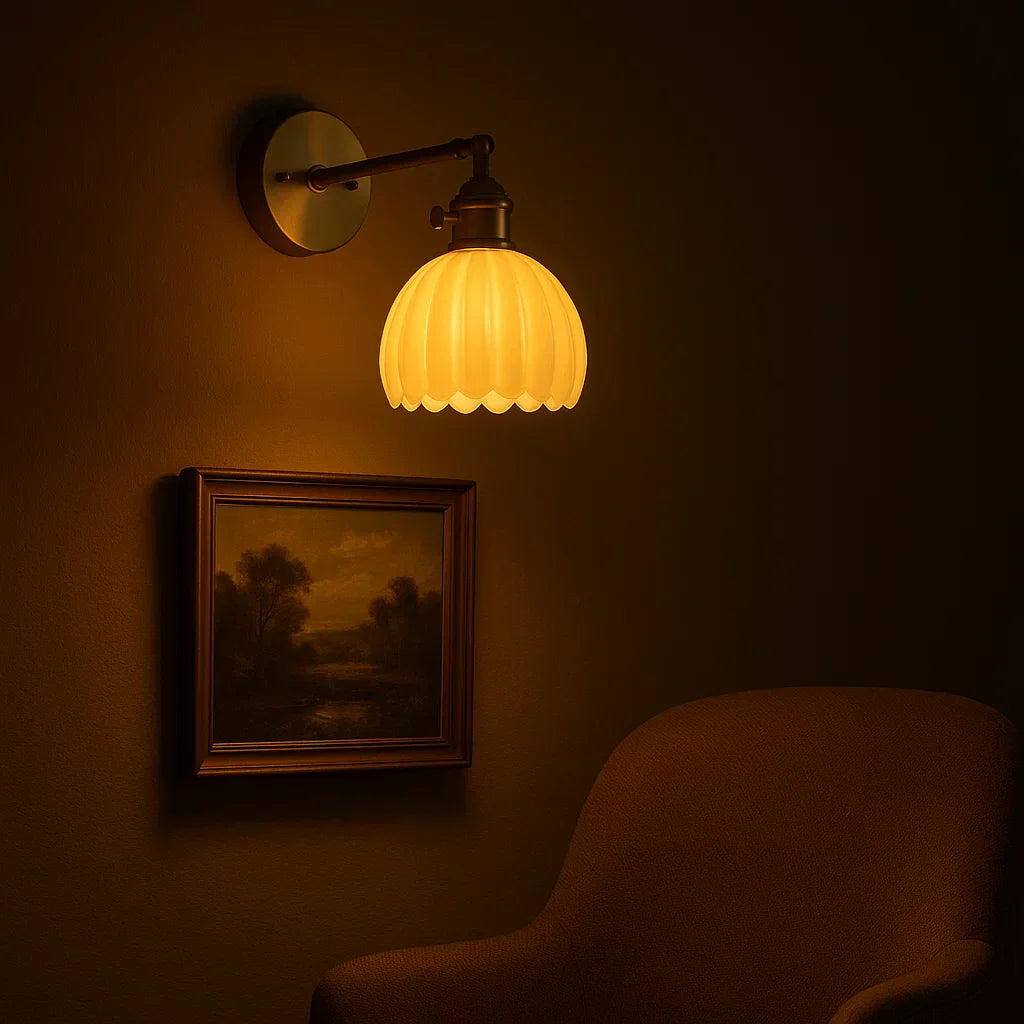 Mosrugs | Retro Wall Lamp | Glass Tulip Shade Vintage Wall Light