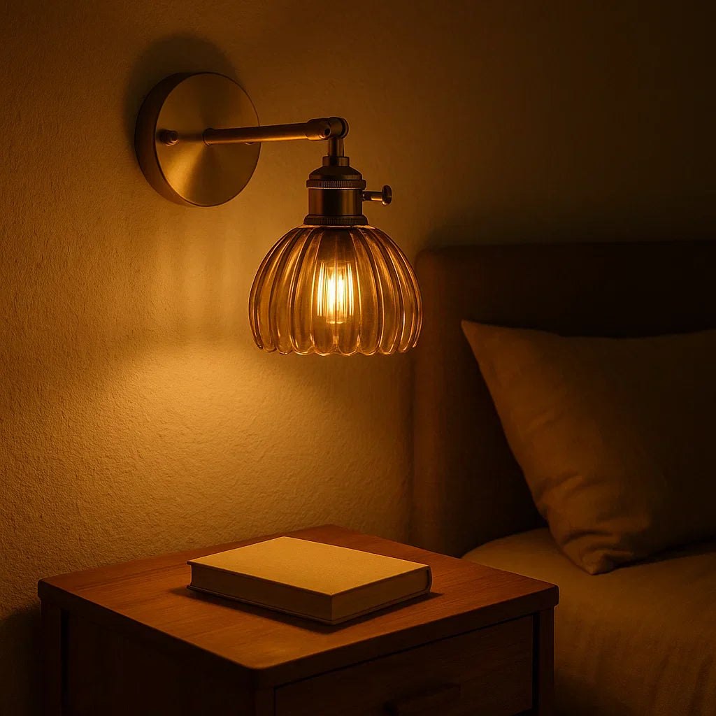 Mosrugs | Retro Wall Lamp | Glass Tulip Shade Vintage Wall Light