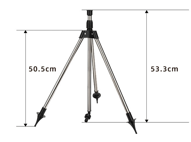 Mosrugs | Adjustable 360° Garden Sprinkler on Tripod – Stainless Steel Height-Adjustable Lawn Irrigation System