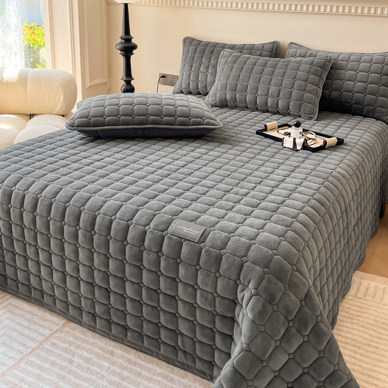 Mosrugs | Modern Soft Throw Blanket with Square Texture – Stylish Fluffy Bed & Sofa Cover