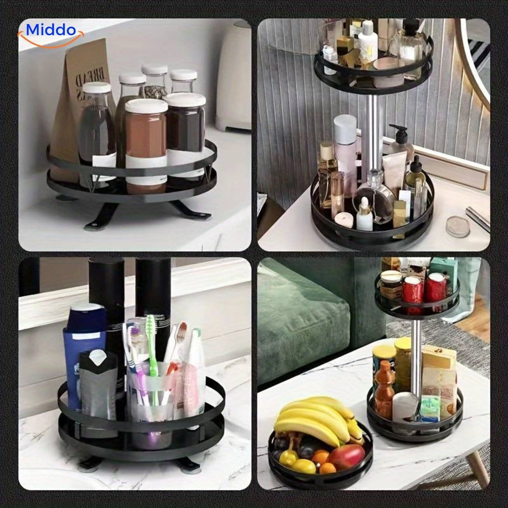 Mosrugs | TwistRack 360° – Rotating Storage Shelf | Space-Saving Adjustable Organizer for Kitchen, Bathroom & Home