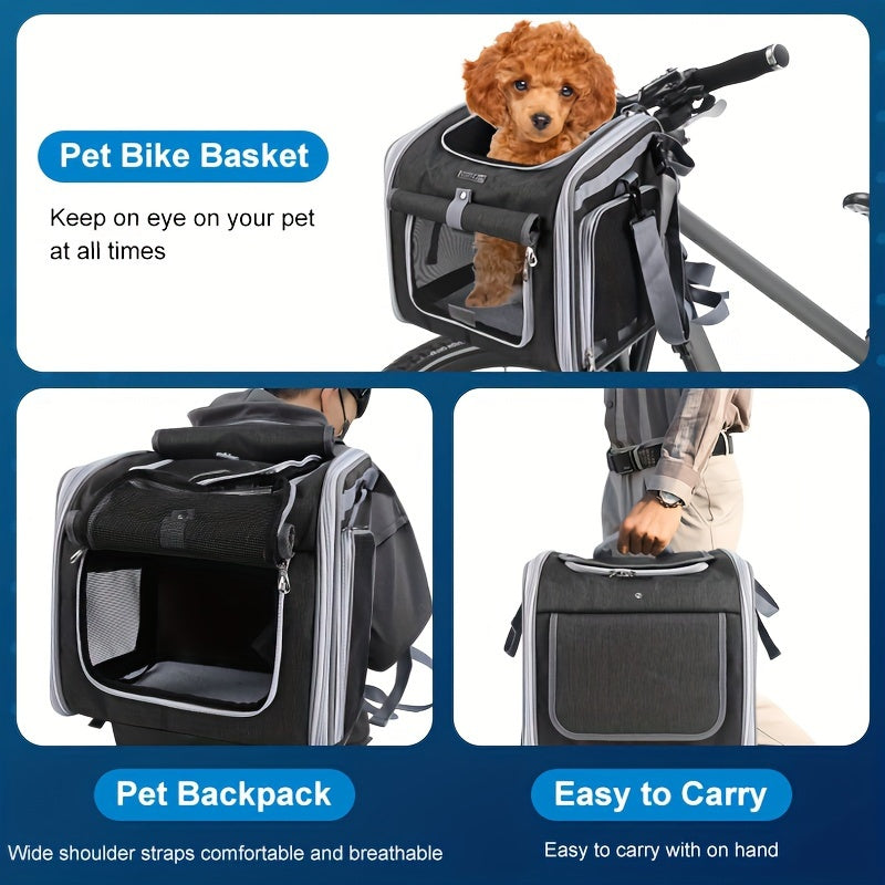 Mosrugs | Expandable Pet Bike Basket – Comfortable & Safe Bicycle Carrier for Small Dogs and Cats