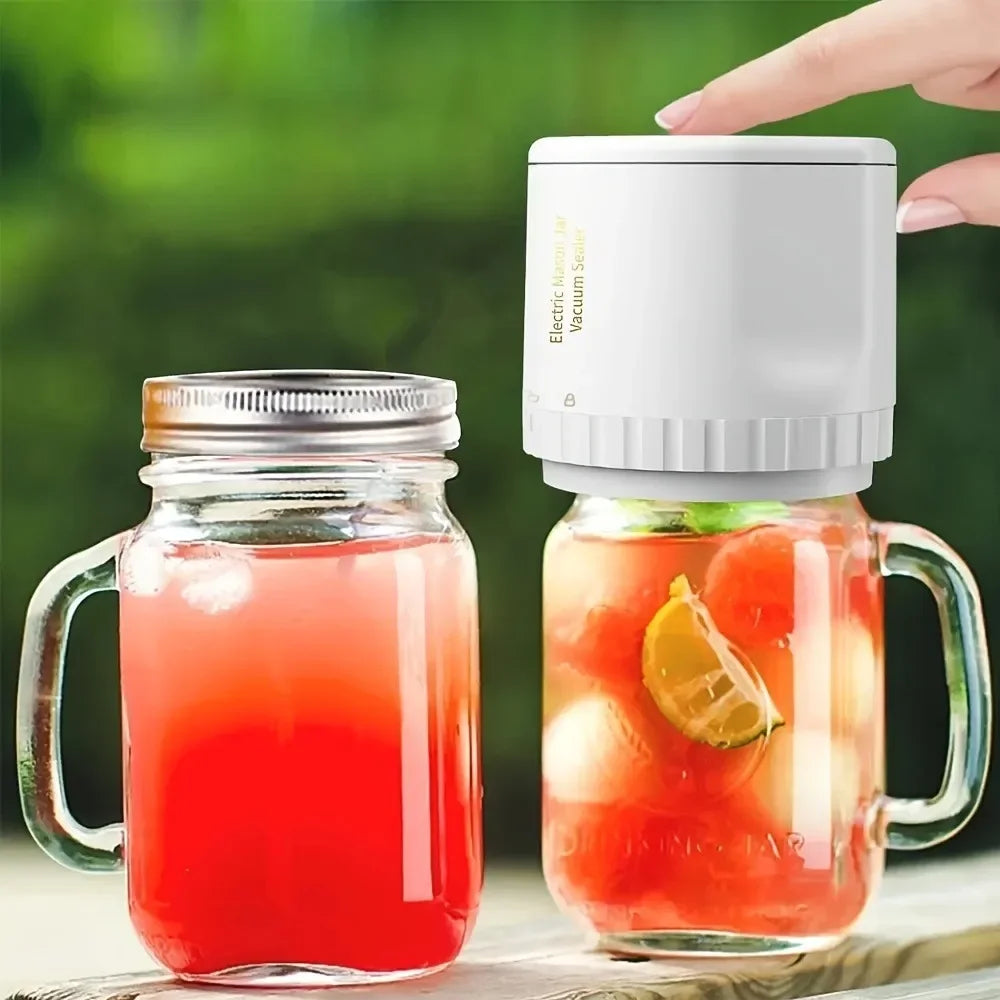 Mosrugs | Cordless Mason Jar Vacuum Sealer Kit – Wide Mouth Food Preservation System with Airtight Electric Seal