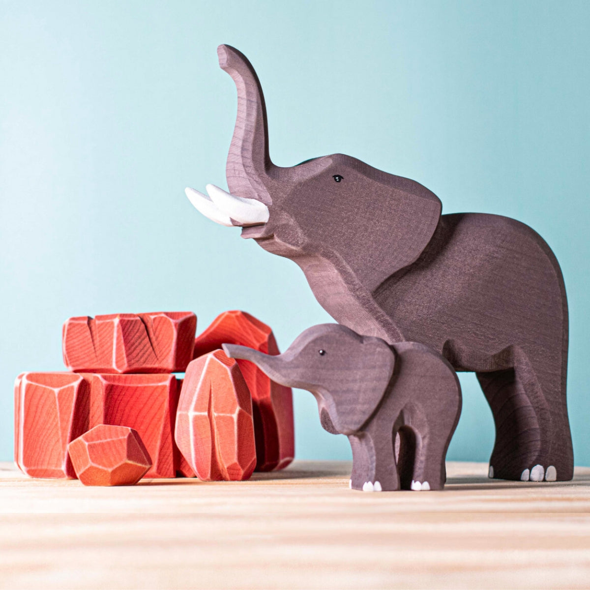 Wooden Animals - Elephants - Set of 2