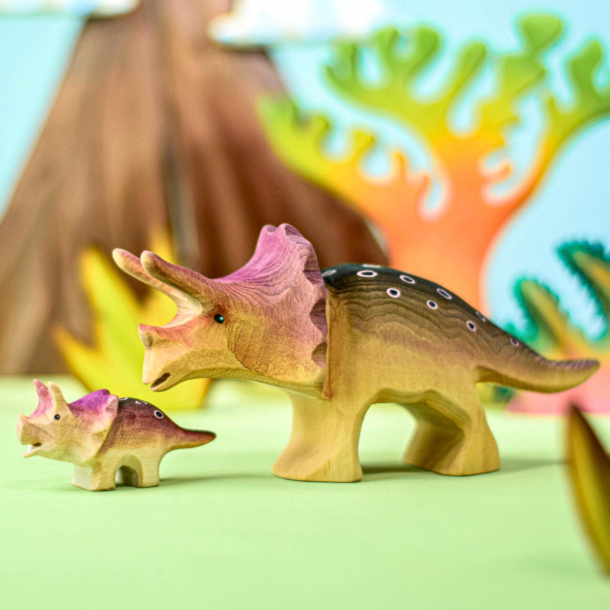 Wooden Dinosaurs - Triceratops - Set of 2