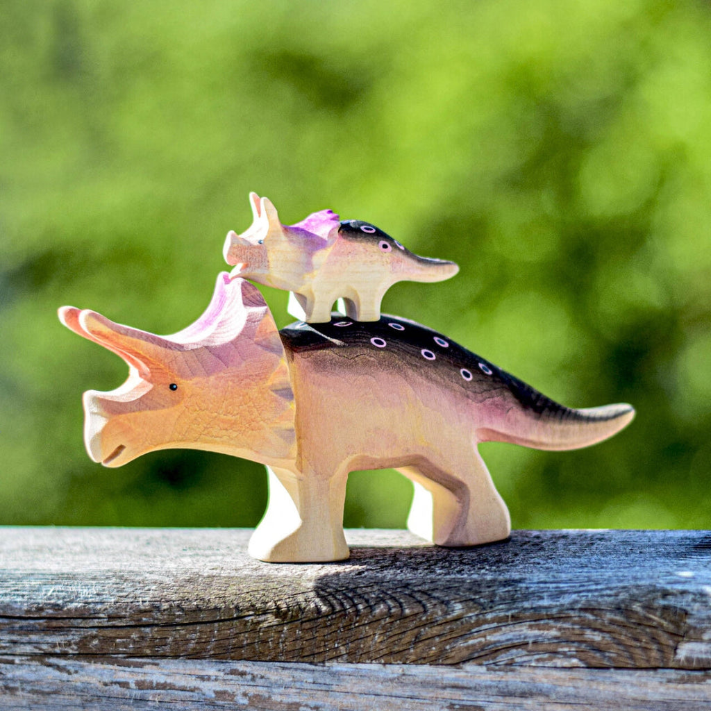 Wooden Dinosaurs - Triceratops - Set of 2