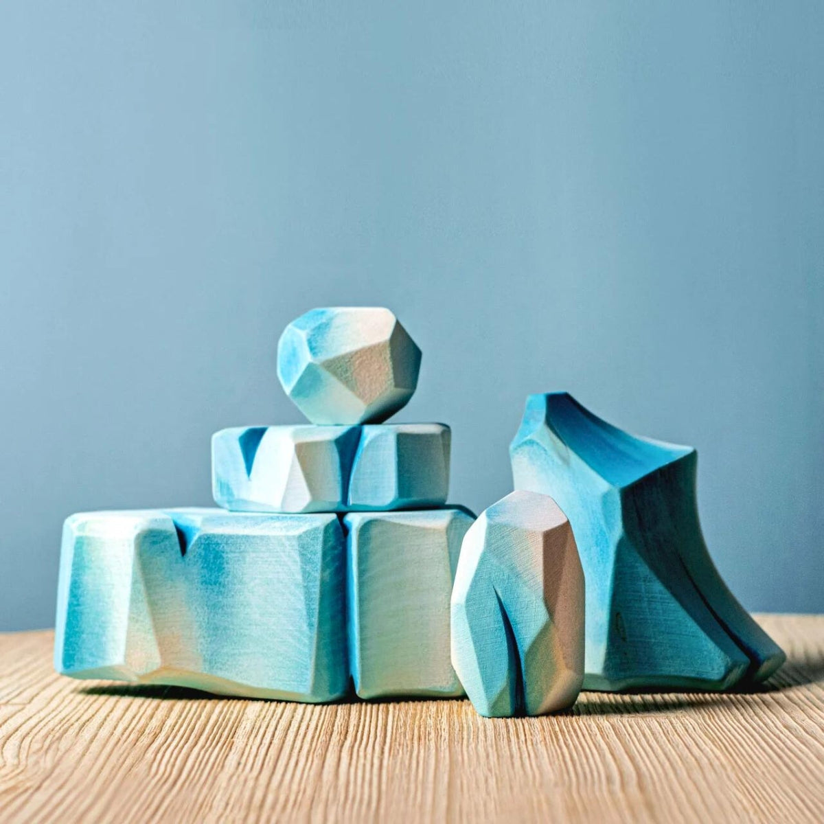 Wooden Polar Landscape Rocks - Icy Set of 5