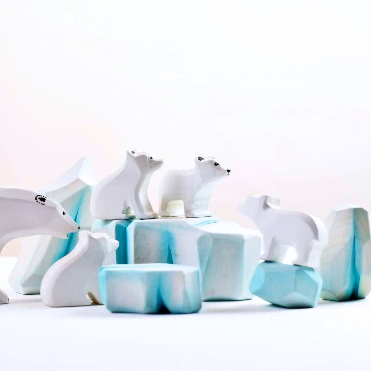 Wooden Polar Landscape Rocks - Icy Set of 5