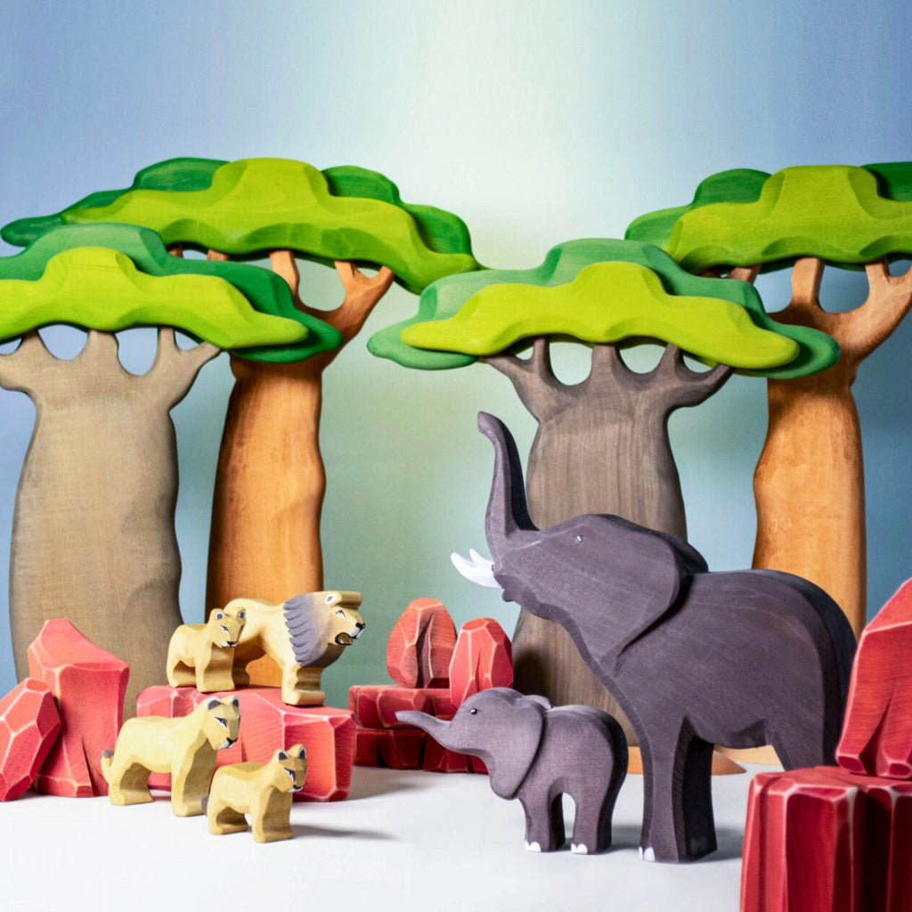Wooden Animals - Lion Family - Set of 3