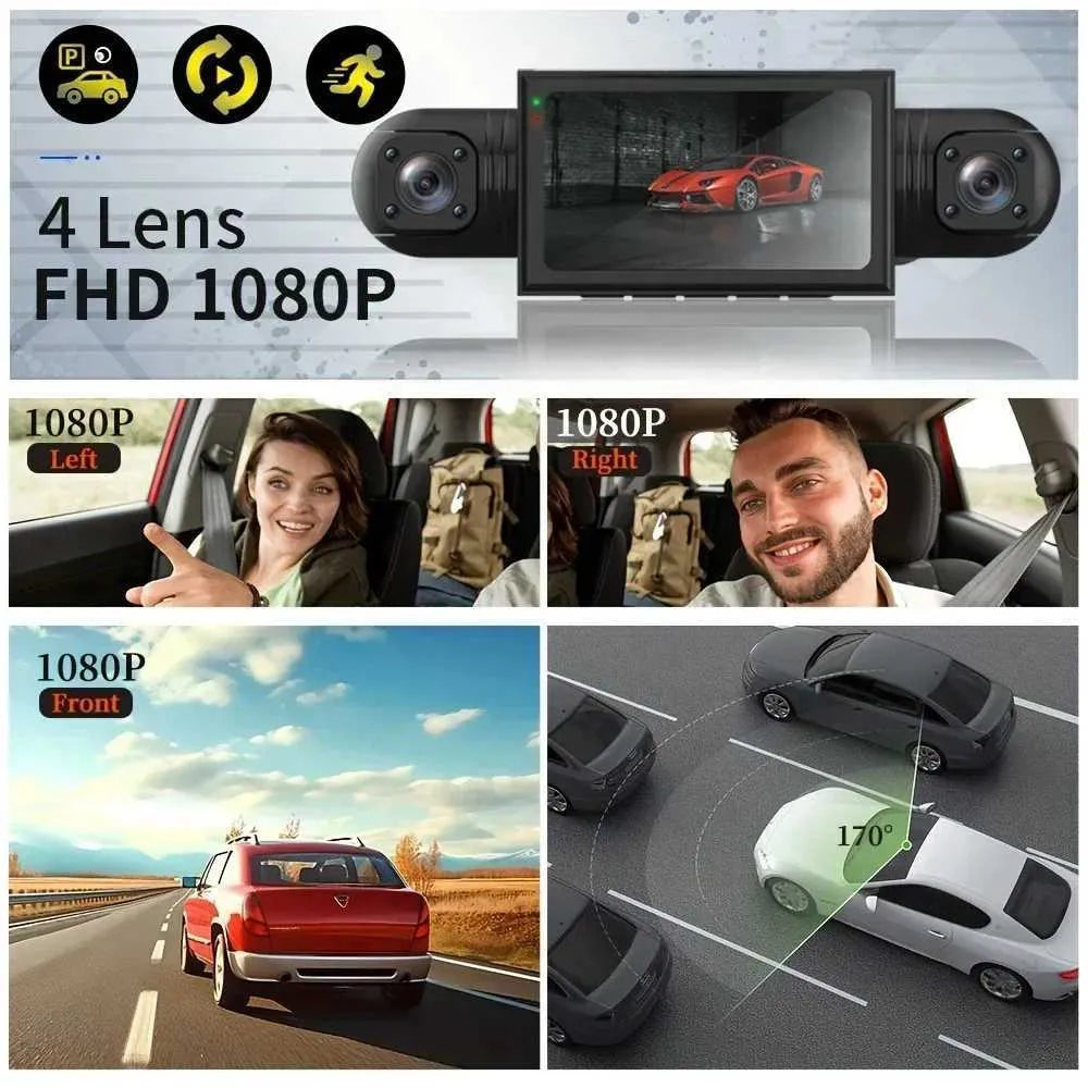 Mosrugs | 360° Car Dashcam | DashGard Pro CX360 | Full HD Driving Recorder with Night Vision & Parking Monitor