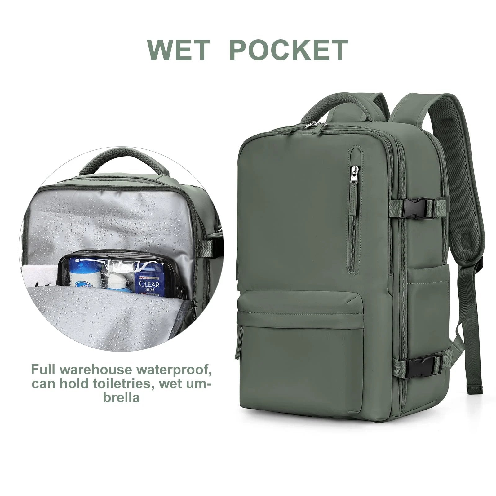 Mosrugs | Women's Large Travel Backpack – Waterproof Hiking Rucksack | Anti-Theft & USB Charging