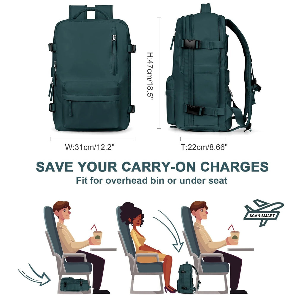 Mosrugs | Women's Large Travel Backpack – Waterproof Hiking Rucksack | Anti-Theft & USB Charging